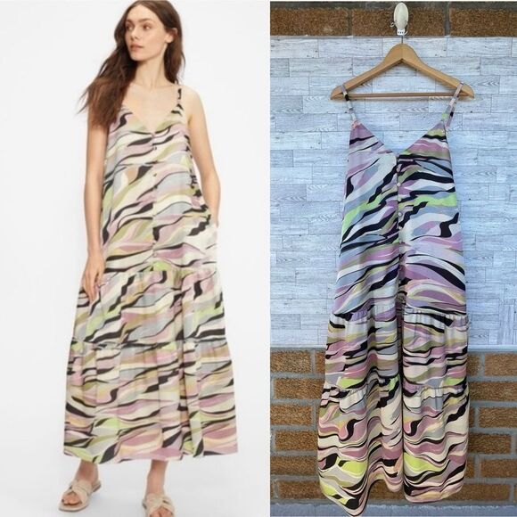 Ted Baker London Dresses & Skirts - Ted Baker Swirl Multicolor Print Tiered  Maxi Dress size 3 /large